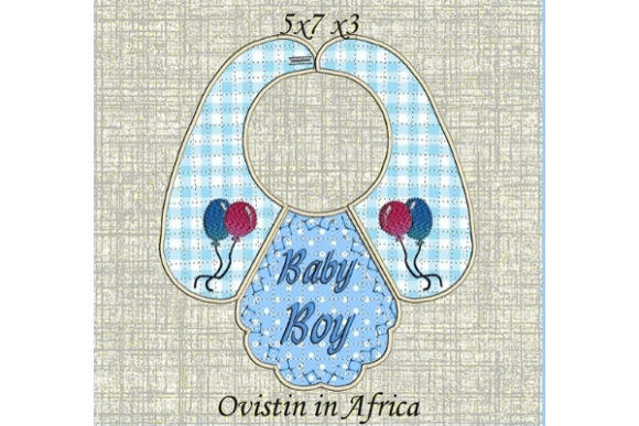 Beautiful Blue Baby Bib for Small Hoops