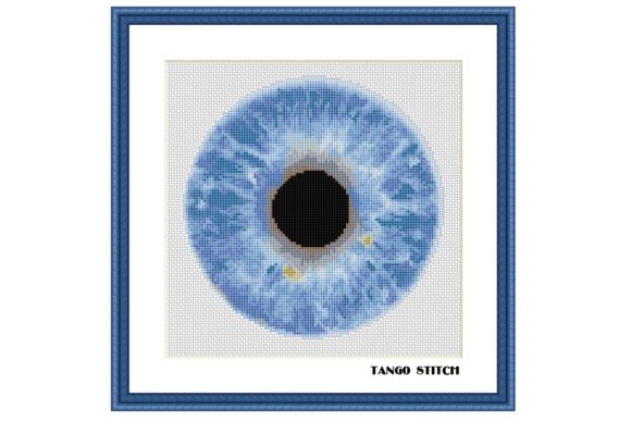 Blue Eye Cross Stitch Embroidery Pattern