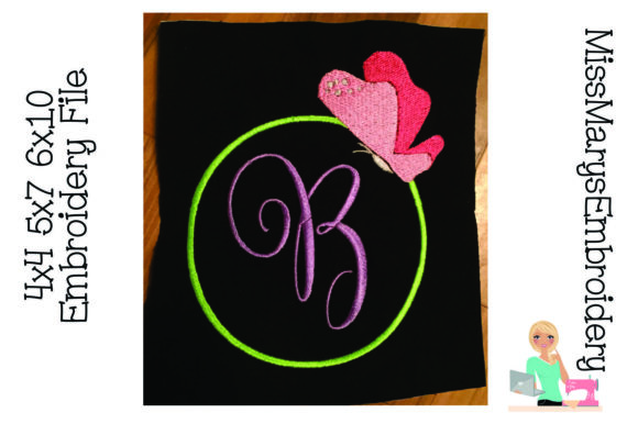 Butterfly Embroidery Monogram Frame