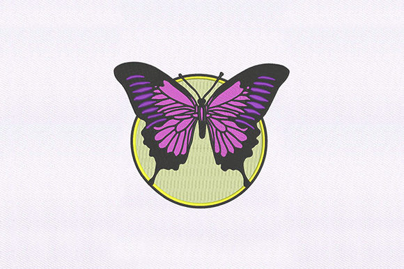 Purple Butterfly Embroidery Design