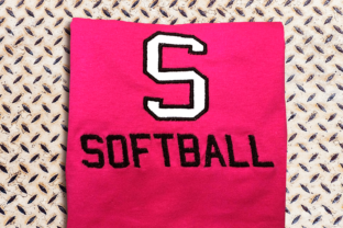 S for Softball Applique Embroidery