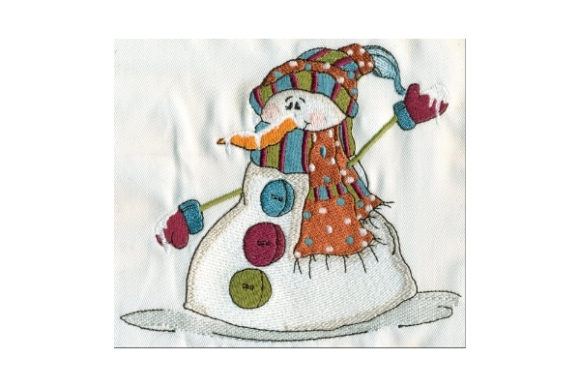 Sassy Melting Snowman Embroidery Design